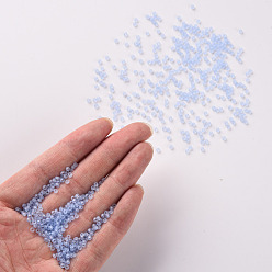 Cornflower Blue 12/0 Grade A Round Glass Seed Beads, Transparent Frosted Style, Cornflower Blue, 2x1.5mm, Hole: 0.8mm, 30000pcs/bag