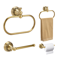 Античная Бронза 2 сумки 2 стили латунные настенные держатели для полотенец и туалетной бумаги в комплекте, с пластиковыми заглушками и железными винтами, шестигранный ключ, античная бронза, 212x62.5x160 мм, 1 сумка / стиль