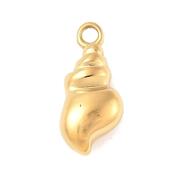 Другие 304 прелести нержавеющей стали, ионное покрытие (ip), реальный 14 k позолоченный, раковина, 12x5.5x3.5 мм, отверстие : 1.2 мм