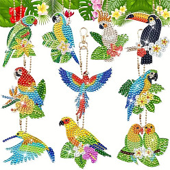 Птица Акриловый подвесной брелок, крестик своими руками из ромба, птица, 7x7 см