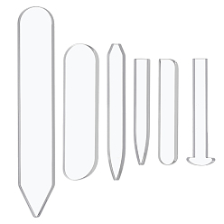Прозрачный 6 шт. 6 стили акриловый шаблон для рисования, прозрачные, 76~153x10~25x5 мм, 1 шт / стиль