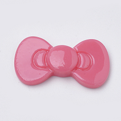 Hot pink Undurchsichtigen Cabochons, Schleife, hot pink, 22.5x12x4 mm