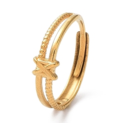 Golden Ion Plating(IP) 304 Stainless Steel Double Line Adjustable Rings, Golden, Inner Diameter: 18.6mm