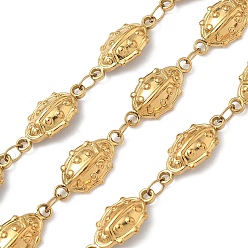 Золотой 304 цепи из нержавеющей стали для защиты от насекомых, пайки, с катушкой, ионное покрытие (ip), золотые, 15x7.5x2.5 мм