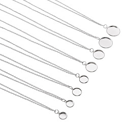 Couleur Acier Inoxydable 8 pièces 4 style 304 fabrication de colliers en chaîne câble en acier inoxydable, couleur inox, 18.50 pouce (47 cm), 2 pcs / style