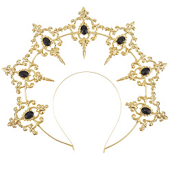 Золотистый Пластиковые резинки для волос в форме короны богини, аксессуары для волос для женщин и девочек, украшение свадебной вечеринки, золотые, 270x310x3 мм