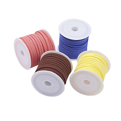 (52) Непрозрачная лаванда 3 шнур из искусственной замши мм, искусственная замшевая кружева, разноцветные, 3x1.5 мм, около 5.46 ярдов (5 м) / рулон, 4 рулонов / набор