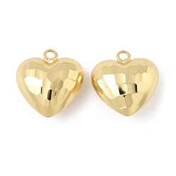 Настоящее золото 18K Подвески сердце латуни, стойки покрытие, долговечный, без кадмия и без свинца, реальный 18 k позолоченный, 21.5x20x10 мм, отверстие : 2 мм
