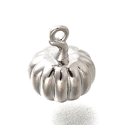 Платина Латунные подвески, без кадмия, без никеля и без свинца, тыква, платина, 9x8 мм, отверстие : 1 мм