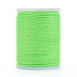 Lawn Green Round Waxed Polyester Cord, Taiwan Waxed Cord, Twisted Cord, Lawn Green, 1mm, about 12.02 yards(11m)/roll
