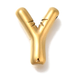 Letter Y Вакуумное покрытие pvd 304 подвески из нержавеющей стали, реальный 18 k позолоченный, буквенное очарование, Письмо Y, 19x14x4.5 мм, отверстие : 2 мм