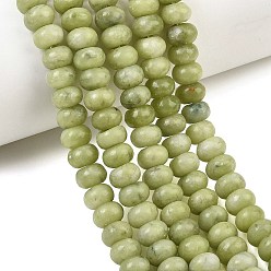 Chinese Jade Натуральные китайские нефритовые бусины, нити из южного нефрита, гладкая рондель, 8~8.5x5~5.5 мм, отверстие : 0.8 мм, около 70 шт / нитка, 14.92''~15.08'' ((37.9~38.3 см)