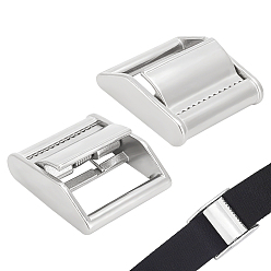 Нержавеющая Сталь Цвет 2шт. пряжки с кулачковым рычажным замком из нержавеющей стали, регулируемые боковые пряжки, для лямок, цвет нержавеющей стали, 50x45x18 мм, отверстие : 39.5x16 мм