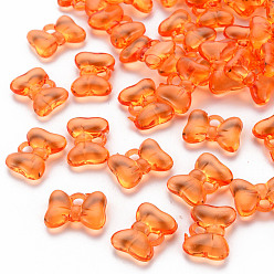 Коралловый Прозрачные акриловые подвески, бантом, коралл, 13.5x18x5.5 мм, отверстие : 2.5 мм, Около 625 шт / 500 г
