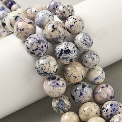 Фиолетовый Нити из натуральных окаменелых бусин разного размера, окрашенные, круглые, сгладить, фиолетовые, 6.5~12.5 мм, отверстие : 0.9~1.2 мм, около 53 шт / нитка, 16.93~17.20'' (43~43.7 см)