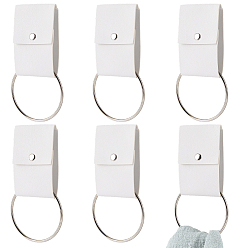 Белый 6шт. крючки для полотенец из искусственной кожи, с железными кольцами, белые, 160 мм