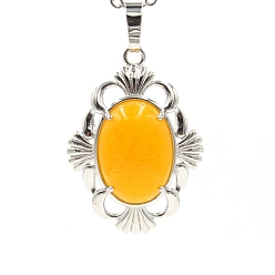 Топаз Нефрит Натуральный топаз нефрита подвески, подвески-цветы из латуни платинового тона, 34x25x9 мм