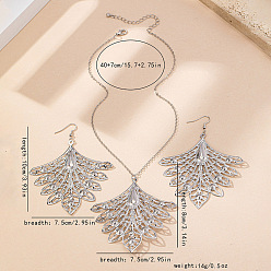 Платина Ожерелья и серьги-подвески из сплава «Хвост феникса», платина, 400 мм