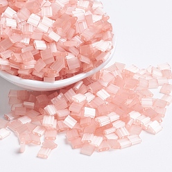 (TL2556) Silk Pale Coral Миюки тила бусины, японский бисер, 2-луночное, (тл 2556) шелк бледно-коралловый, 5x5x1.9 мм, Отверстие : 0.8 мм , около 590 шт / 50 г