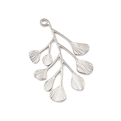 Нержавеющая Сталь Цвет 304 подвески из нержавеющей стали, лист прелести, цвет нержавеющей стали, 41.5x28.5x1.5 мм, отверстие : 1.8 мм