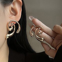 Другие Серьги железа, золотые, спиральный вихрь, 38x31 мм