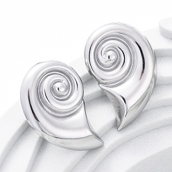 Нержавеющая Сталь Цвет 304 серьги-гвоздики из нержавеющей стали для женщин, раковина, цвет нержавеющей стали, 28x19 мм