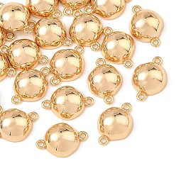 Real 18K Gold Plated SHEGRACE Brass Connector Charms, Half Round Links, Cadmium Free & Lead Free & Nickel Free, Long-Lasting Plated, Real 18K Gold Plated, 14x9x5mm, Hole: 1.3mm