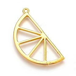 Золотой Подвески на лицевой панели из сплава цинка, для diy уф смолы, эпоксидная смола, Прессованные цветочные украшения, лимон, золотые, 42.5x21x2 мм, отверстие : 2 мм