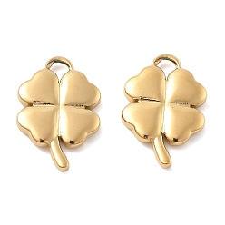 Настоящее золото 18K 304 подвески из нержавеющей стали, клевер очарование, ионное покрытие (ip), реальный 18 k позолоченный, 16.5x11x2 мм, отверстие : 1.8 мм