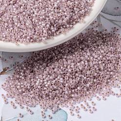 (RR2357) Silverlined Pale Rose Opal MIYUKI Round Rocailles Beads, Japanese Seed Beads, 15/0, (RR2357) Silverlined Pale Rose Opal, 1.5mm, Hole: 0.7mm, about 250000pcs/pound