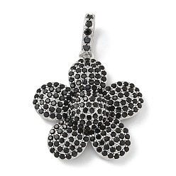 Настоящее золото 18K Покрытие стойки латунь микропаве прозрачные подвески из кубического циркония, долговечный, без свинца и без кадмия, , реальный 18 k позолоченный, 27.5x26.5x6.5 мм, отверстие : 7x3 мм