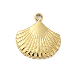 Золотой 304 прелести нержавеющей стали, шарм в форме ракушки, золотые, 13x12x2 мм, отверстие : 1.5 мм