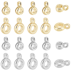 Золотой & Розовыый Золотой 80Штук 4 латунная трубчатая дужка, петля под залог, поручни для европейских цепей, золотой и розовое золото, 6x2.8x3.8 мм, отверстия : 1.2 mm и 9.3x6.2x3.5 мм, отверстие : 1.5 мм, 20 шт / стиль