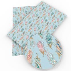 Светло-голубой Ткань из искусственной кожи с перьями, для аксессуаров для одежды, светло-голубой, 33x20 см