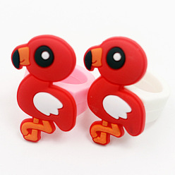 Красный Кольца из ПВХ, фламинго, красные, внутренний диаметр: 21 мм