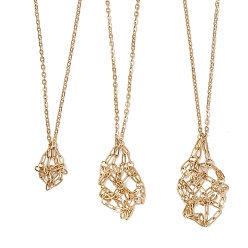 Золотой 3 шт 304 ожерелье из нержавеющей стали в технике макраме для самородков драгоценных камней, с карабин-лобстерами , золотые, 17.83~29.72 дюйм (45.3~75.5 см)