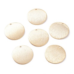 Настоящее золото 24K Латунь прелести, плоско-круглые, реальный 24 k позолоченный, 21x0.5 мм, отверстие : 1.6 мм