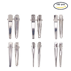 Platin Farbe Haarspange Zubehör aus Eisen, Platin Farbe, 34~80x4~13x9.5~15 mm, 30pcs / Art, 180 Stück / Set