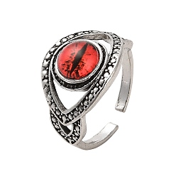 Красный Открытые манжетные кольца из сплава, форма глаз для мужчин, красные, размер США 8 (18.1 мм)