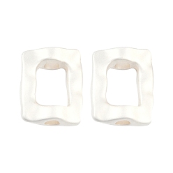 Matte Silver Color Alloy Beads, Rectangle, Matte Silver Color, 12.5x10x4mm, Hole: 2.5mm, 7x5mm inner diameter