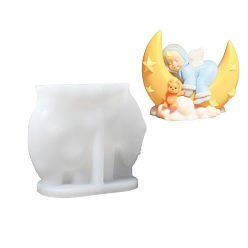 Белый Силиконовые формы, для уф-смолы, изготовление изделий из эпоксидной смолы, луна, белые, 85x50x75 мм