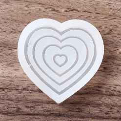 White Shaker Molds, DIY Heart Quicksand Silicone Molds, Resin Casting Molds, for UV Resin, Epoxy Resin Craft Making, White, 53.5x55x12mm, Inner Diameter: 42x48mm