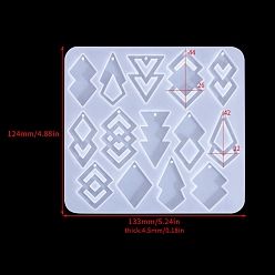 White DIY Pendant Silicone Molds, Resin Casting Molds, For UV Resin, Epoxy Resin Jewelry Making, White, 124x133x4.5mm