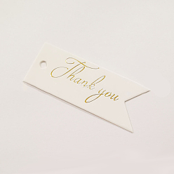 Белый Крафт-бумага подарочные бирки, хэндж теги, для искусства, ремесла и еда, формы флага со словом спасибо, белые, 5x2 см, 100 шт / пакет