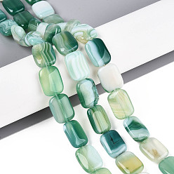 Светлый Морско-зеленый Природный агат бисер нитей, окрашенные, прямоугольные, светло-зеленый, 17~19x13~14x5~6.5 мм, отверстие : 1 мм, около 22 шт / нитка, 15.55~15.75 дюйм (39.5~40 см)