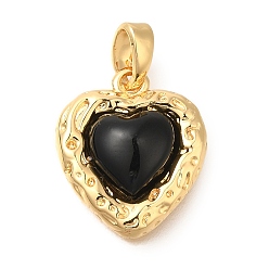 Настоящее золото 18K Латунные подвески, сердце с подвесками-кабошонами, с целью перехода в кольце, без кадмия, без никеля и без свинца, реальный 18 k позолоченный, 16x13.5x4.5 мм, отверстие : 3x4.5 мм