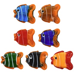 (52) Непрозрачная лаванда 7 шт 7 цвета бусины лэмпворк ручной работы, клоун, разноцветные, 20~21.5x17~18x8.5~9 мм, отверстие : 0.8~1 мм, 1 шт / цвет