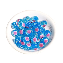 Озёрно--синий Светящиеся бусины лэмпворк ручной работы., круглые, светящиеся в темноте бусы, Плут синий, 10 мм, 50 шт