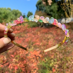 Смешанные камни Резинки для волос из натурального кварца, аксессуары для волос для женщин и девочек, 150x130 мм