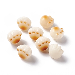 Шоколадный Резные бусины из натурального корня бодхи, бусины Будды, форма кошачьей лапы, цвет шоколада, 17x18x14.5 мм, отверстие : 2 мм